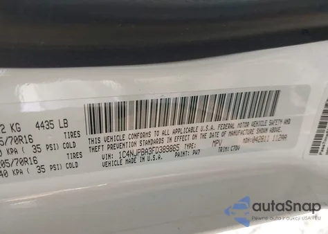 2015 Jeep Patriot Sport из США, поврежденный, VIN 1C4NJPBA3FD389865